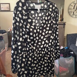 Lane Bryant Black and White Blouse